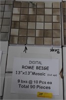 Digital Tile - Rome Beige Mosaic - 9 BOXES W/ 10