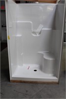 White Shower Stall w/ seat