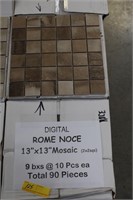 Digital Tile - Rome Noce Mosaic - 9 BOXES W/ 10