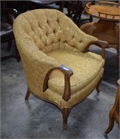 Vtg Tufted Upholstered Armchair