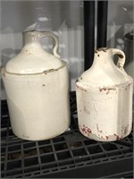 TWO(2) STONEWARE JUGS ~ ONE IS PAINTED