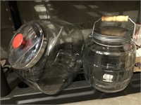 COUNTER-TOP "PENNY" JAR  & OTHER GLASS JAR