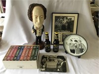 3 Stooges Collectibles-10 VHS Tapes,Larry Statue +