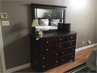 10 Drawer Darkwood Cresent Sutton Place Dresser w/