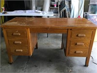 Heavily Used But Sturdy Standard 7 Drawer Desk