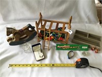 Selection of 2 Wooden Primitive Toys + Kids Trinke