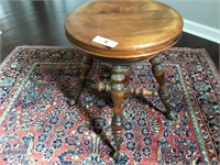 Wooden Bench w/Eagle Claw Feet & Glass Rollers