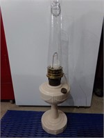 ALADDIN  "PINK-MILK GLASS" OIL LAMP W/ CHIMNEY