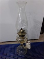 GLASS OIL LAMP W/ CHIMNEY