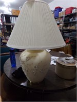TABLE LAMP W/ APPLIED FLOWER DESIGN
