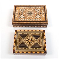 2 Inlaid Wood Boxes