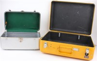2 Vintage Military Storage Travel Cases Suitcases