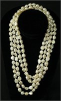 WELL-PROPORTIONED 80" WHITE PEARL NECKLACE