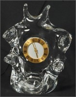 VINTAGE ART GLASS FRENCH CLOCK