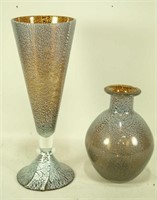 LOT OF TWO ART DECO STYLE MURANO GLASS VASES