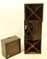 SET OF FOUR WINE STORAGE STACKABLE BOXES