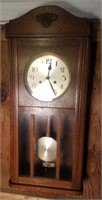 Antique wall clock - Works and we have the key!