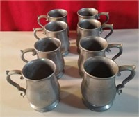 8 Pewter Mugs - Believe to be Walton