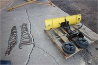 John Deere Snow blade, weights & chains