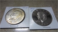 71 AND 73 IKE SILVER DOLLARS