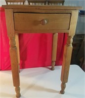Antique square side table with drawer