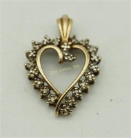 10k Gold Heart Pendant 1.4g 3/4" Fine Jewelry