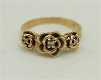 10k Gold Ring Flower Design 2.5g Size 4