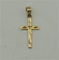 14k Gold Cross Pendant .5g Around An Inch Jewelry