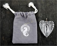 Waterford Crystal Heart Shaped Pendant W/ Pouch