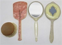 Collection of Celluloid Hand Mirrors & Dresser Box