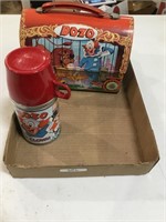 BOZO the Clown Metal Lunch Box with Thermos