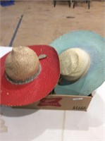 2 Vintage Straw Hats