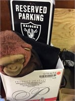 Oakland Raiders Sign, Pillow, Monkey