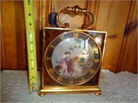 Imhof Brass Mantle Clock w/Enamel Sharp