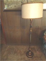 Wood Pole Lamp with Iron Finial