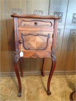 Marble Top Smoking Stand with Marble (?) Lined