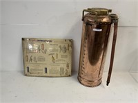 AUTOMATIC VINTAGE BRASS+COPPER FIRE EXTINGUISHER