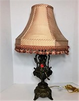 Cast Metal Table Lamp with Figural Décor