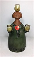 Glazed Ceramic Figurine Candle Holder