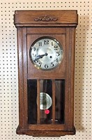 Antique Oak Frame Wall Clock