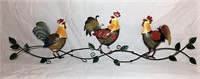 Painted Metal Rooster Mantle Décor