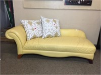 Leather Yellow Chaise in Modern Style