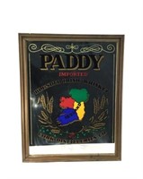 Paddy Imported Whiskey Mirrored Ad Sign