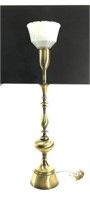 Brass & Frosted Glass Table Lamp- 41"