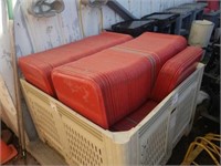 Bin of red trays 100's no bin