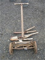 Vintage Push Mower, Trimmers & Small Shovel