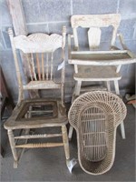 High Chair, Rocking Chair, Doll Basket