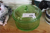 VASELINE GLASS LIDDED DISH