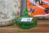 VASELINE GLASS LIDDED DISH