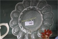 PRESSED GLASS EGG PLATE
